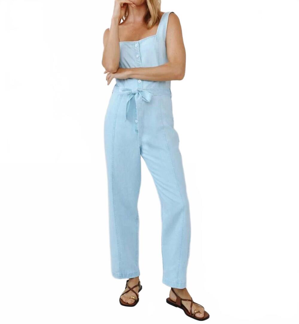 NEW BELLA DAHL square neck jumpsuit in coastal fade wash